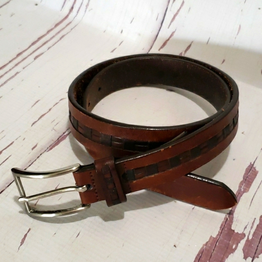 Trafalgar 34 two tones brown mens belt